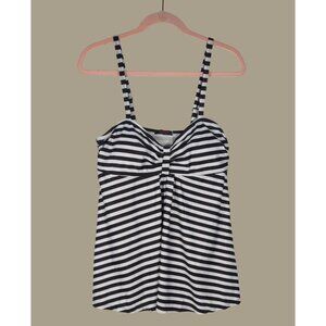 Avidlove Women's Black & White Sailor Striped Retro Look Tankini Top Size XL NWT